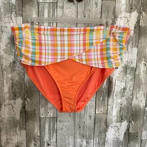 BLEU BY ROD BEATTIE Hip To Be Square Sarong Hipster Bikini Bottoms 22W